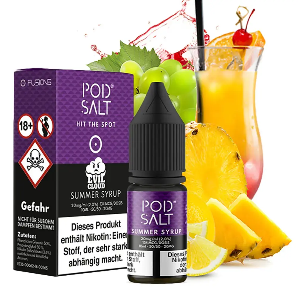 Pod Salt Fusion - Summer Syrup - 10ml Liquid 20mg Nikotinsalz 