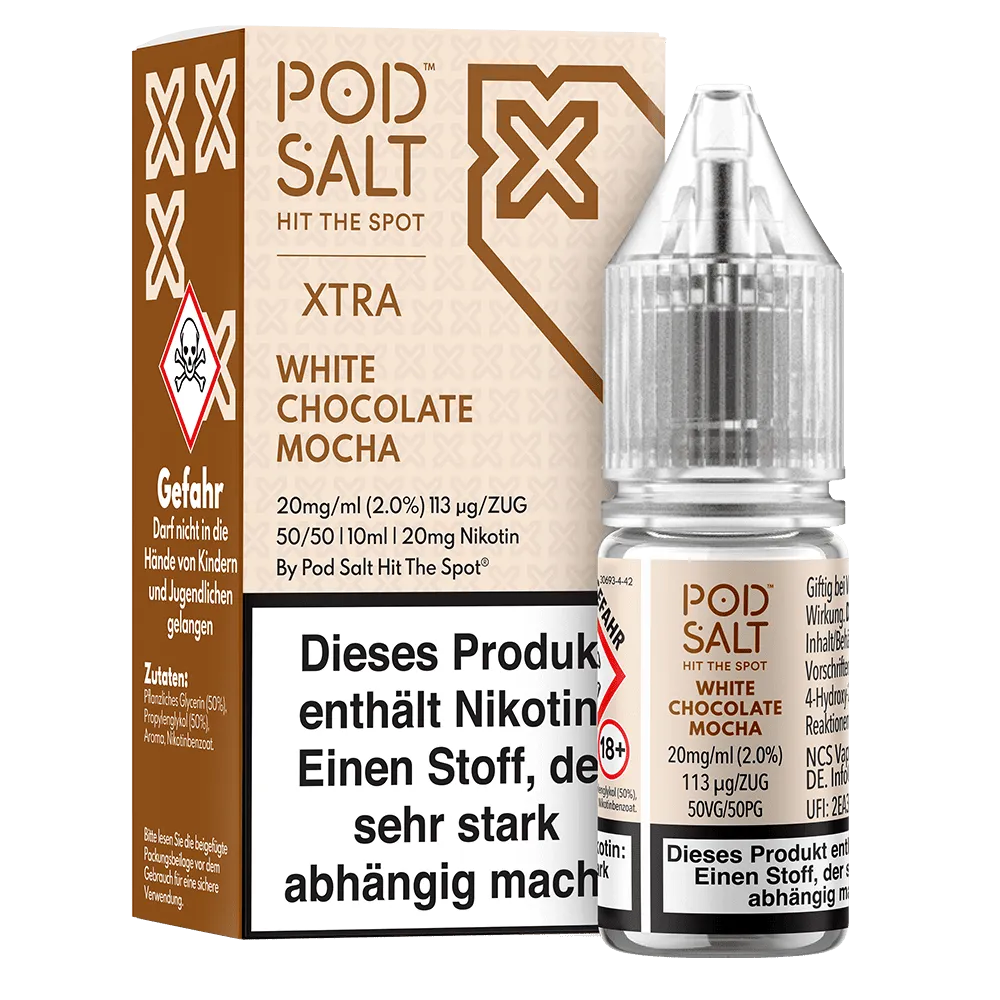 Pod Salt Xtra - White Chocolate Mocha 10ml Nikotinsalz Liquid