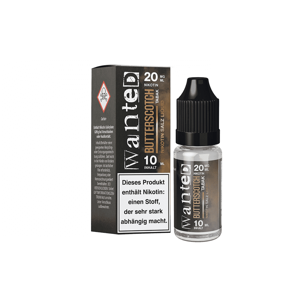 Wanted Butterscotch Tabak 20mg Overdosed 10ml Nikotinsalzliquid 