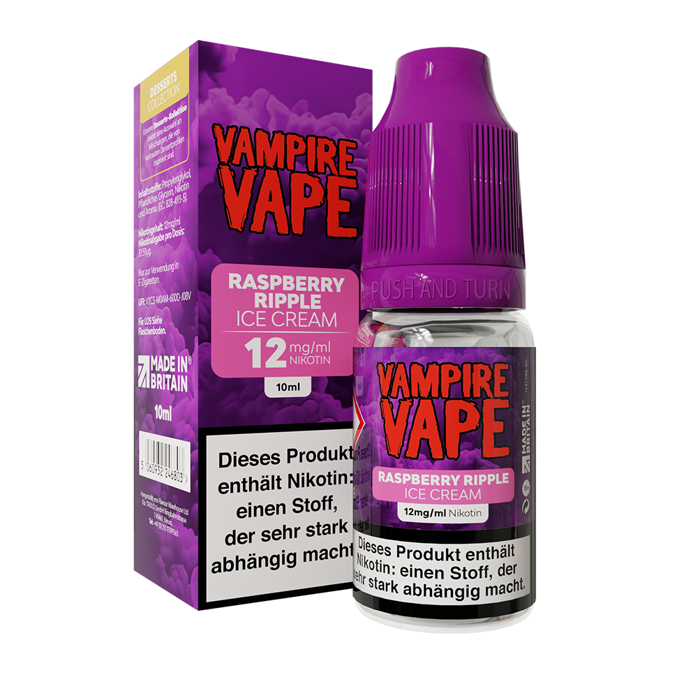 Vampire Vape Raspberry Ripple Ice Cream Liquid 10ml 12mg  C