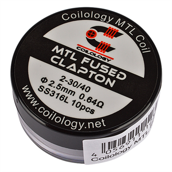 Coilology MTL Fused Clapton 0,64Ohm Edelstahl (10Stk./VE) Coilology MTL Fused Clapton 0,64Ohm Edelstahl (10Stk./VE)