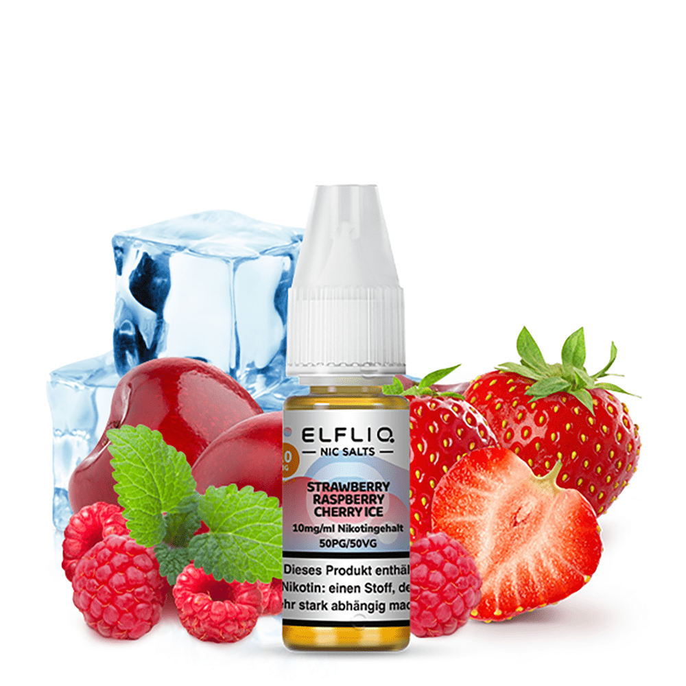 Elfliq by Elfbar Nikotinsalz - Strawberry Raspberry Cherry Ice - Liquid 10mg 10ml Elfliq by Elfbar Nikotinsalz - Strawberry Raspberry Cherry Ice - Liquid 10mg 10ml
