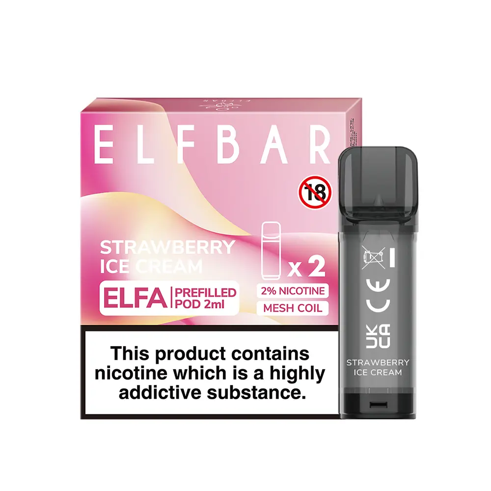 Elfbar Elfa Einweg Pod - Strawberry Ice Cream - 20mg Nikotinsalz 2ml Elfbar Elfa Einweg Pod - Strawberry Ice Cream - 20mg Nikotinsalz 2ml