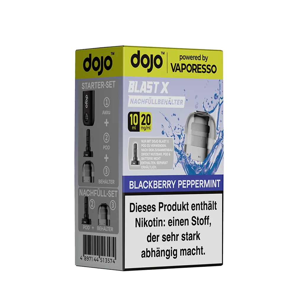 Vaporesso Dojo Blast X Einweg Pod - Blackberry Peppermint 10ml Nikotinsalz