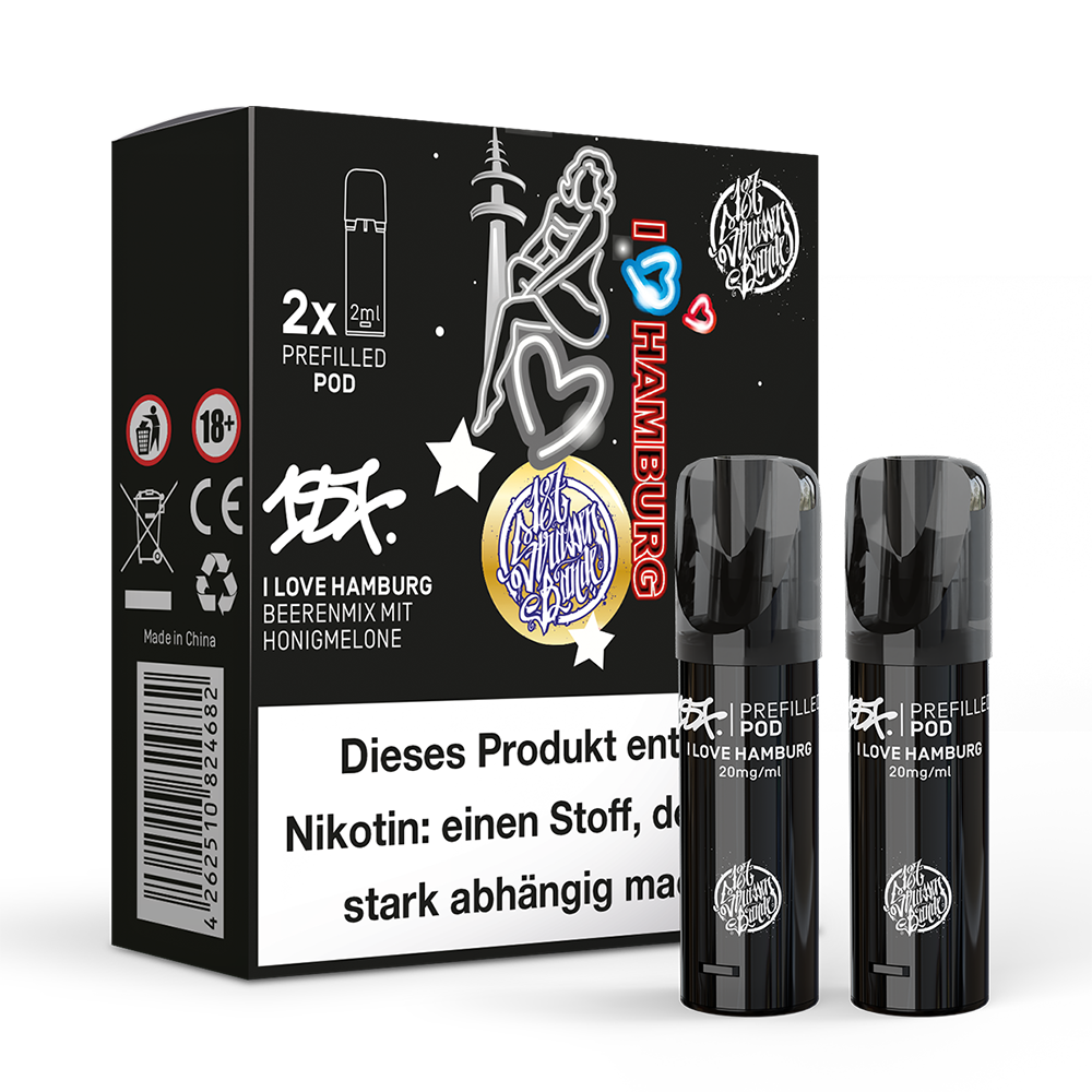 2x 187 Strassenbande Einweg Pod I Love Hamburg 20mg Nikotinsalz 2ml 2x 187 Strassenbande Einweg Pod I Love Hamburg 20mg Nikotinsalz 2ml