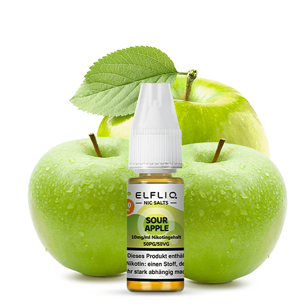 Elfliq by Elfbar Nikotinsalz - Sour Apple - Liquid 10mg 10ml Elfliq by Elfbar Nikotinsalz - Sour Apple - Liquid 10mg 10ml
