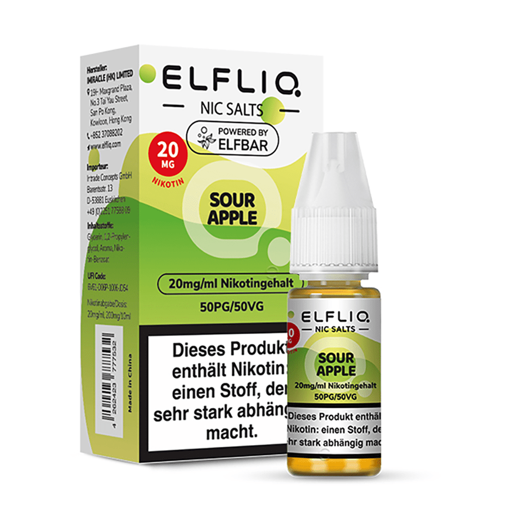 Elfliq by Elfbar Nikotinsalz - Sour Apple - Liquid 20mg 10ml 