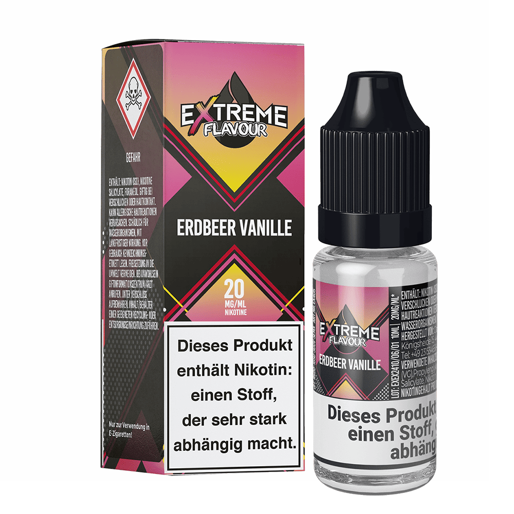Extreme Flavour - Erdbeer Vanille - 20mg 10ml Hybrid-Nikotinsalzliquid C Extreme Flavour - Erdbeer Vanille - 20mg 10ml Hybrid-Nikotinsalzliquid C