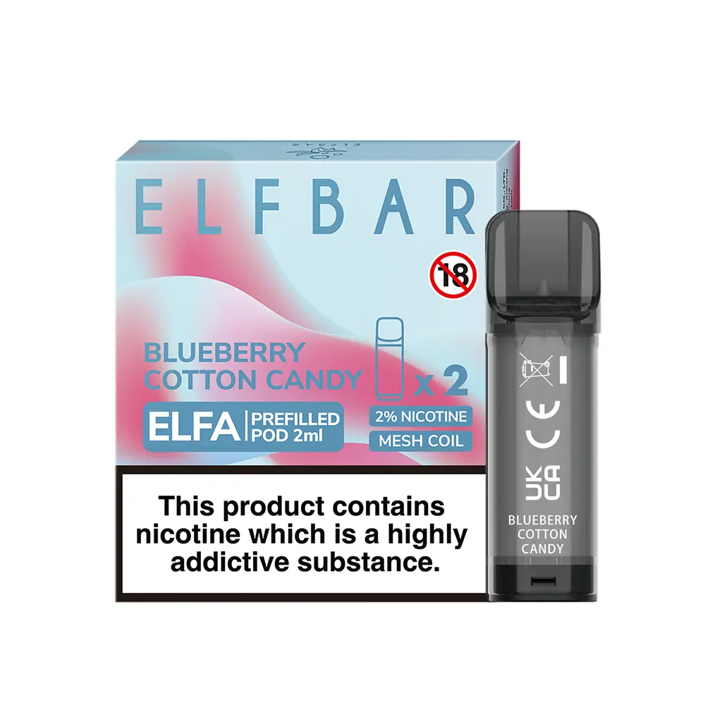 Elfbar Elfa Einweg Pod - Blueberry Cotton Candy - 20mg Nikotinsalz 2ml Elfbar Elfa Einweg Pod - Blueberry Cotton Candy - 20mg Nikotinsalz 2ml
