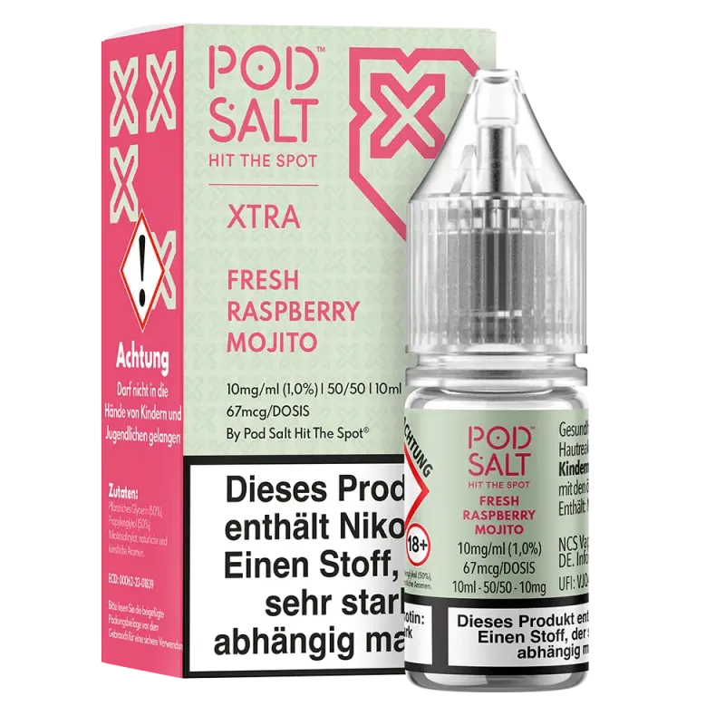 Pod Salt Xtra - Fresh Raspberry Mojito 10ml Nikotinsalz Liquid