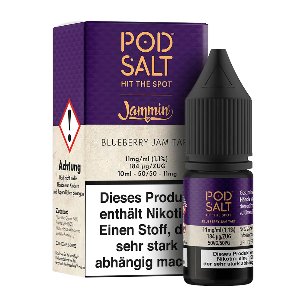 Pod Salt Fusion - Blueberry Jam Tart - 10ml Liquid 11mg Nikotinsalz 