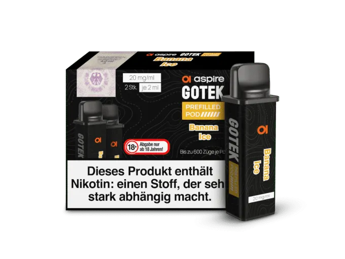 Aspire GoTek Einweg Pod - Banana Ice 2ml Nikotinsalz Aspire GoTek Einweg Pod - Banana Ice 2ml Nikotinsalz