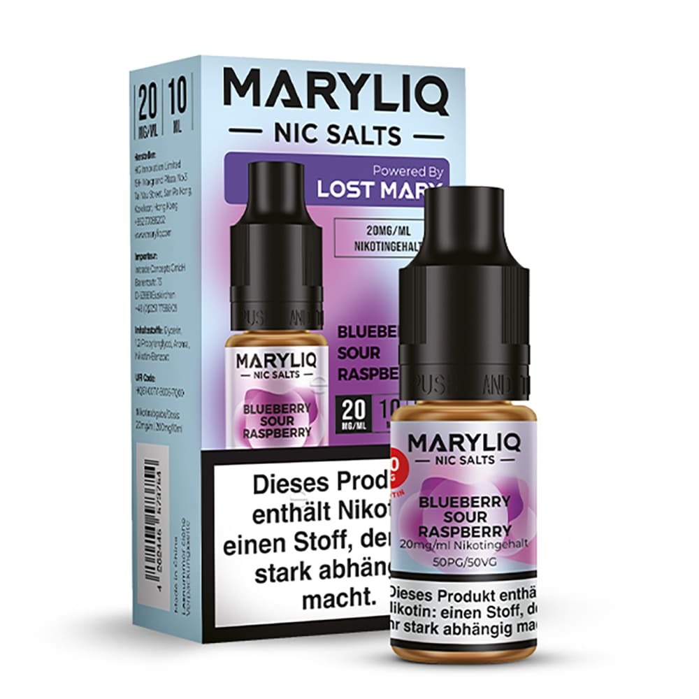 Maryliq Nikotinsalz - Blueberry Sour Raspberry - 20mg 10ml  Maryliq Nikotinsalz - Blueberry Sour Raspberry - 20mg 10ml