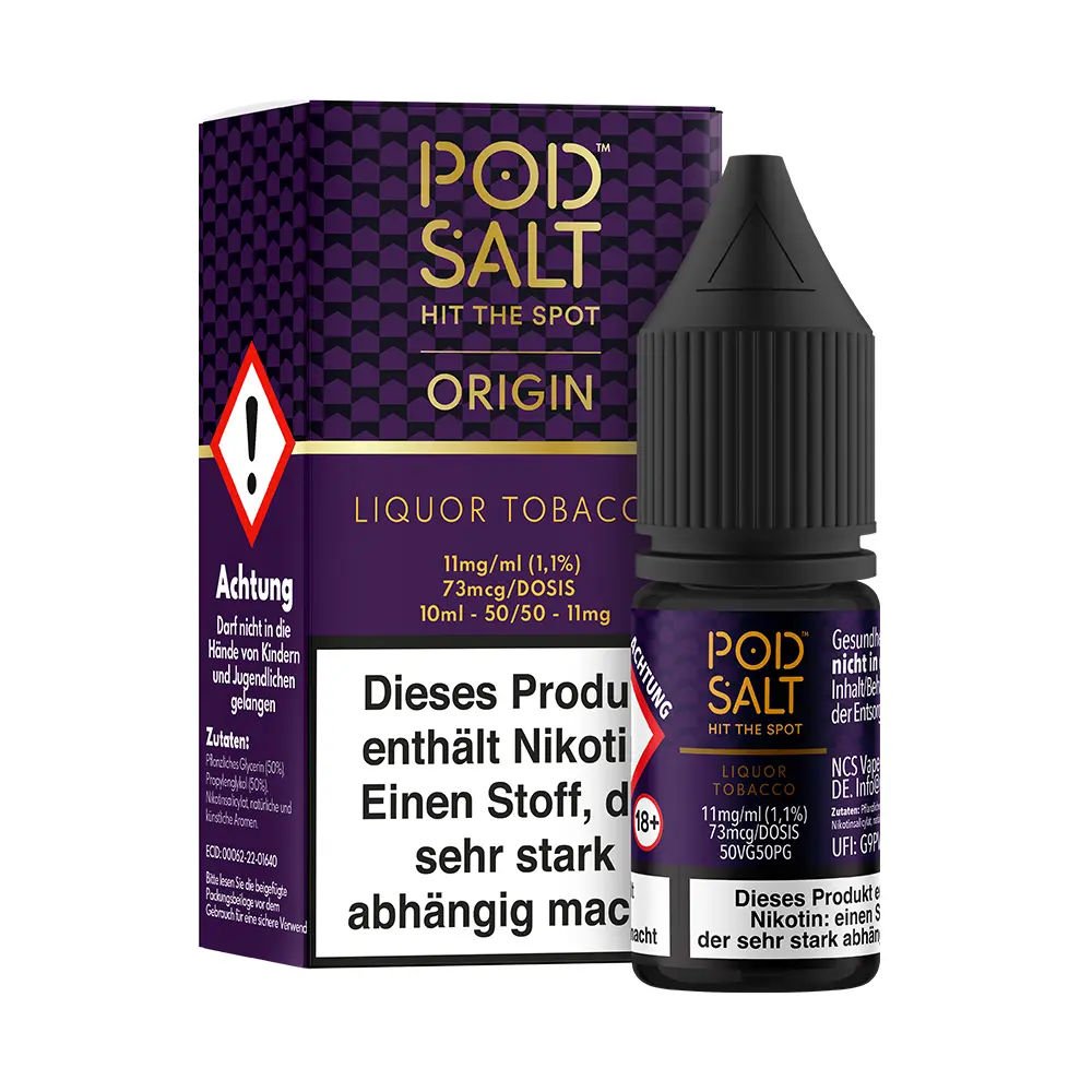 Pod Salt Origin Nikotinsalz - Liqour Tobacco - Liquid 11mg 10ml  Pod Salt Origin Nikotinsalz - Liqour Tobacco - Liquid 11mg 10ml