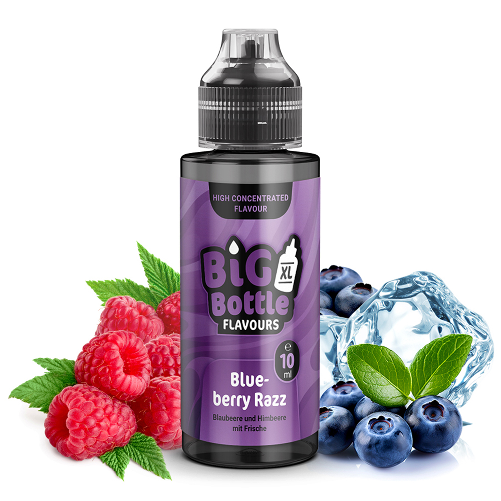 Big Bottle Flavours Aroma - Blueberry Razz - 10ml in 120ml Flasche 