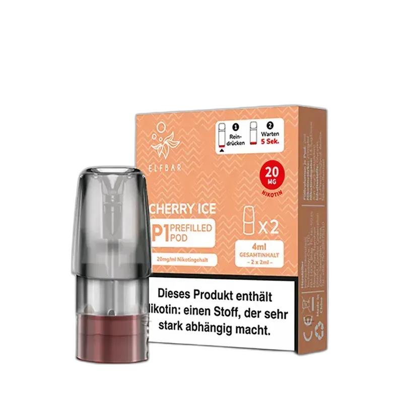2 x Elfbar Mate 500 Einweg Pod - Cherry Ice 2ml Nikotinsalz 2 x Elfbar Mate 500 Einweg Pod - Cherry Ice 2ml Nikotinsalz