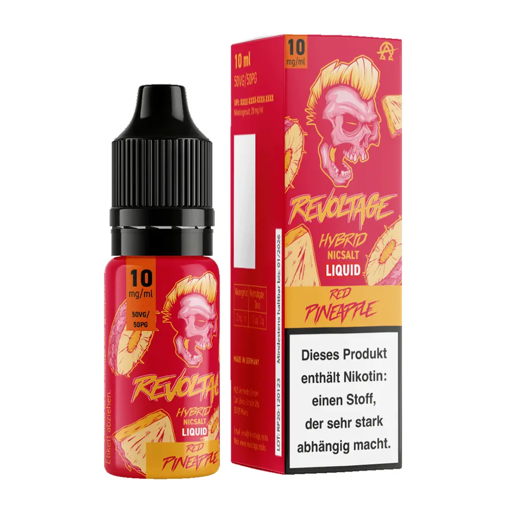 Revoltage Hybrid Nikotinsalz - Red Pineapple - Liquid 10mg 10ml  Revoltage Hybrid Nikotinsalz - Red Pineapple - Liquid 10mg 10ml
