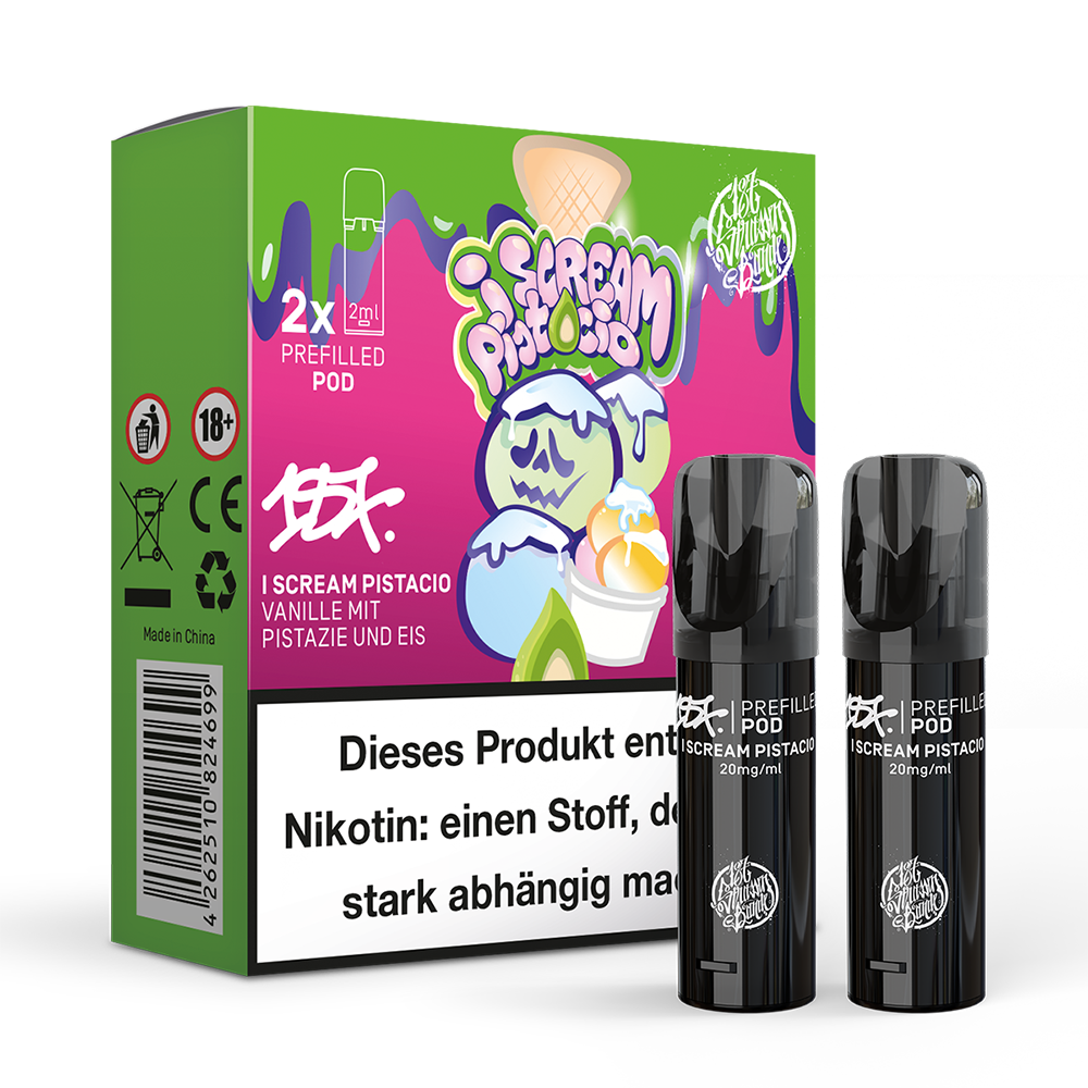 2x 187 Strassenbande Einweg Pod I Scream Pistacio 20mg Nikotinsalz 2ml 2x 187 Strassenbande Einweg Pod I Scream Pistacio 20mg Nikotinsalz 2ml