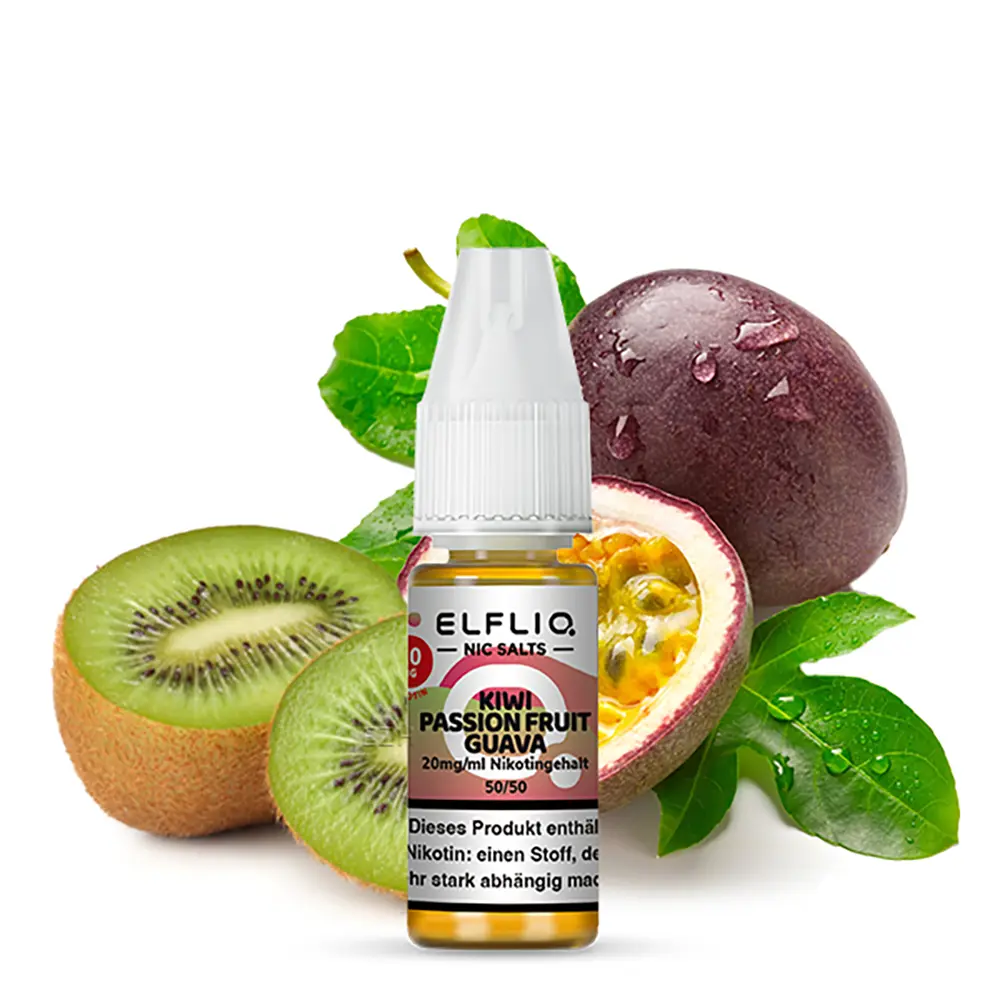 Elfliq by Elfbar Nikotinsalz - Kiwi Passion Fruit Guava - Liquid 20mg 10ml - Elfliq by Elfbar Nikotinsalz - Kiwi Passion Fruit Guava - Liquid 20mg 10ml -