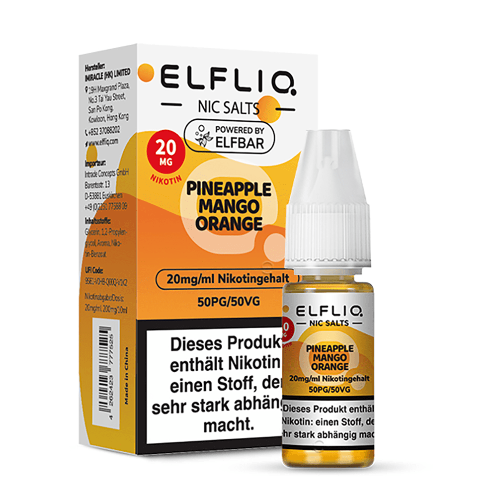 Elfliq by Elfbar Nikotinsalz - Pineapple Mango Orange - Liquid 20mg 10ml 