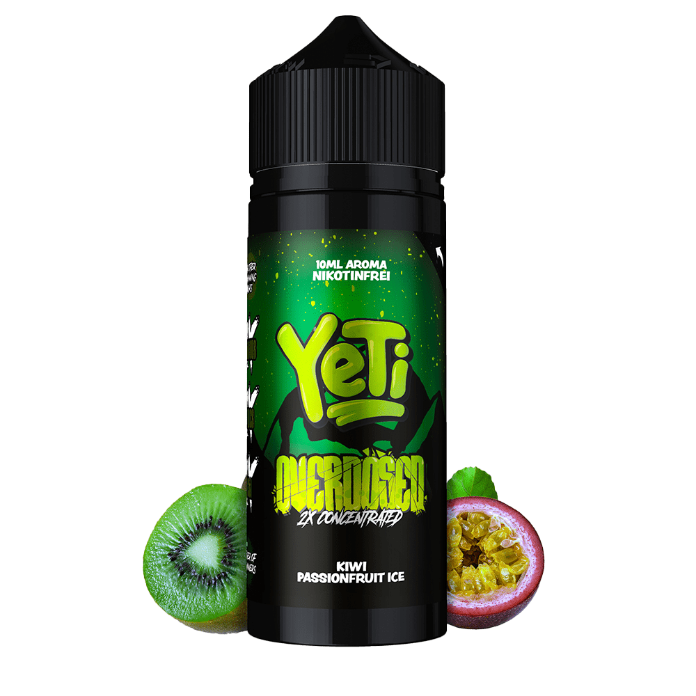 Yeti Overdosed Aroma Longfill - Kiwi Passionfruit Ice - 10ml in 120ml Flasche 