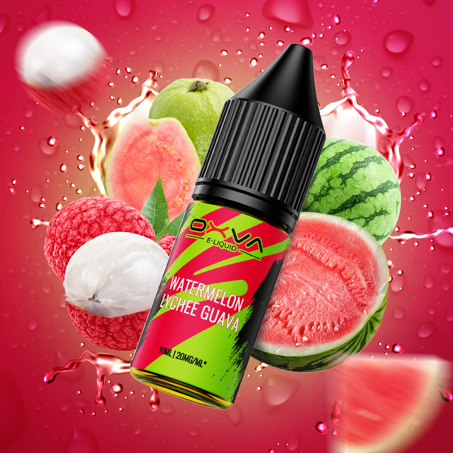 Oxva E-Liquid Nikotinsalz - Watermelon Lychee Guava - 10ml Liquid 20mg 