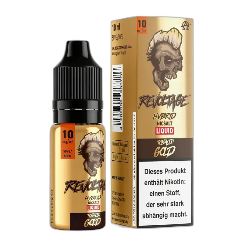 Revoltage Hybrid Nikotinsalz - Tobacco Gold - Liquid 10mg 10ml 