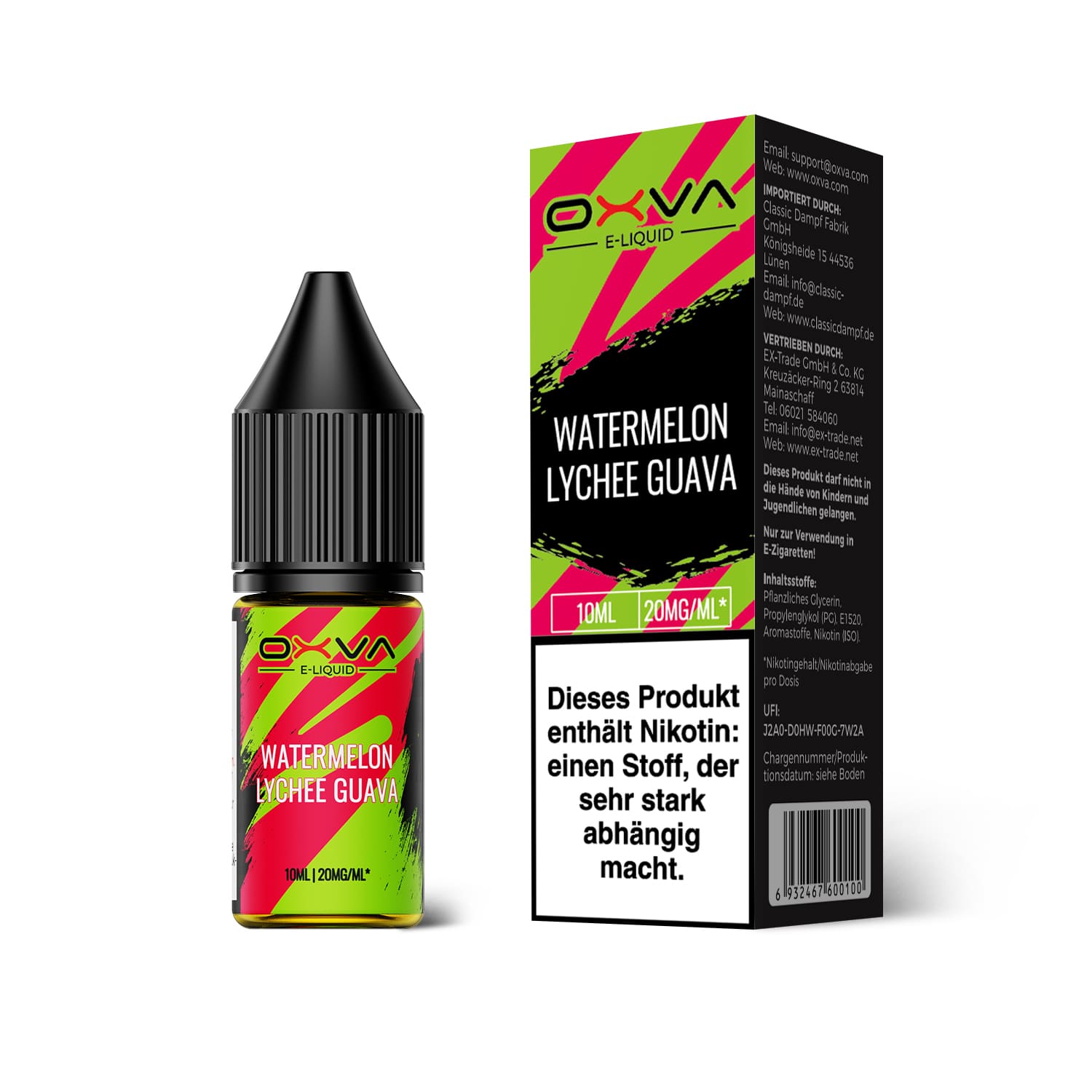 Oxva E-Liquid Nikotinsalz - Watermelon Lychee Guava - 10ml Liquid 20mg Oxva E-Liquid Nikotinsalz - Watermelon Lychee Guava - 10ml Liquid 20mg