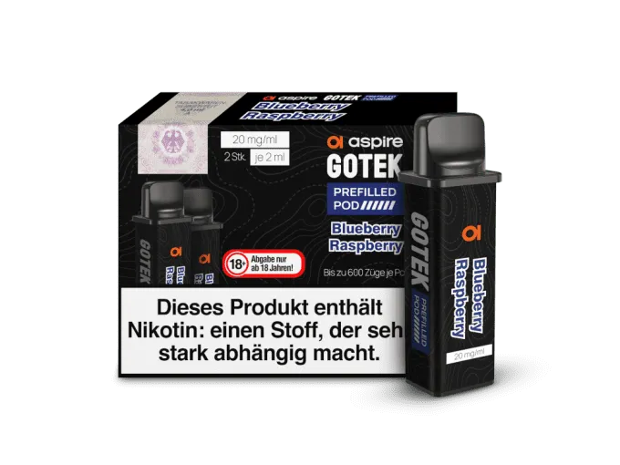 Aspire GoTek Einweg Pod - Blueberry Raspberry 2ml Nikotinsalz Aspire GoTek Einweg Pod - Blueberry Raspberry 2ml Nikotinsalz