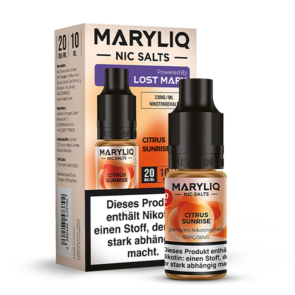 Maryliq Nikotinsalz - Citrus Sunrise - 20mg 10ml  Maryliq Nikotinsalz - Citrus Sunrise - 20mg 10ml