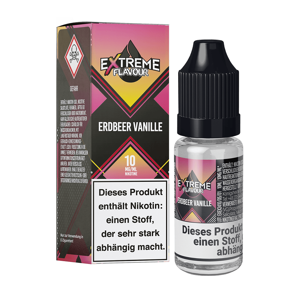 Extreme Flavour - Erdbeer Vanille - 10mg 10ml Hybrid-Nikotinsalzliquid  C
