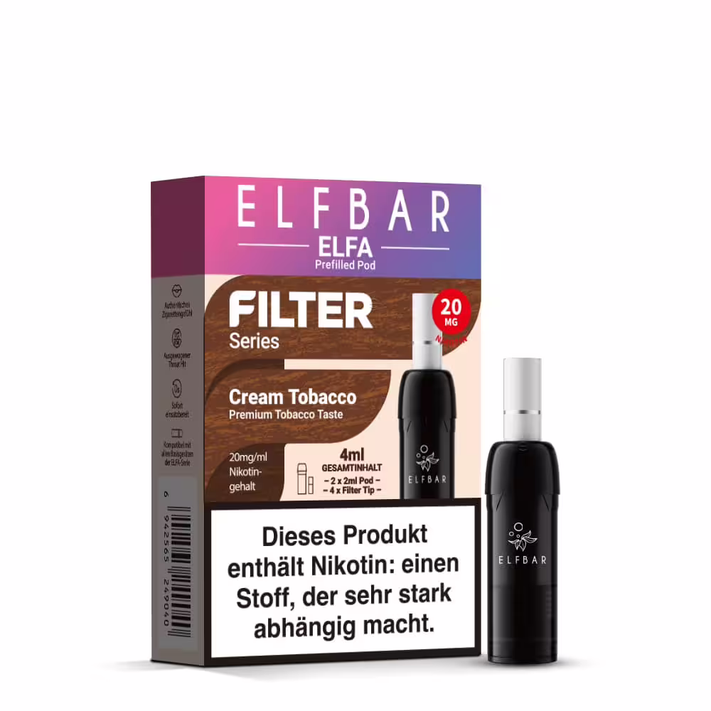 2 x Elfbar Elfa Filter Series - Cream Tobacco 2ml Einweg Pod