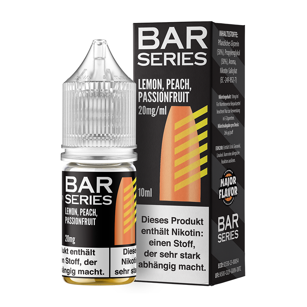 Bar Series Nikotinsalz - Lemon Peach Passionsfrucht - Liquid 10ml 20mg 