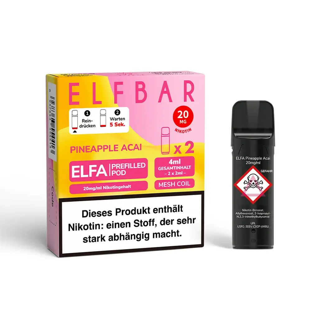 2 x Elfbar Elfa - Pineapple Acai 2ml Einweg Pod