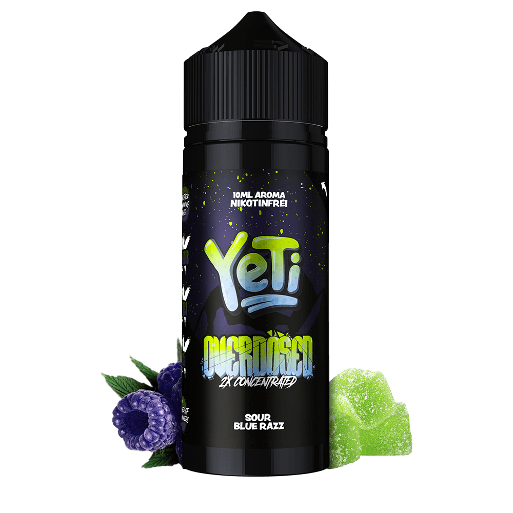 Yeti Overdosed Aroma Longfill - Sour Blue Razz - 10ml in 120ml Flasche Yeti Overdosed Aroma Longfill - Sour Blue Razz - 10ml in 120ml Flasche