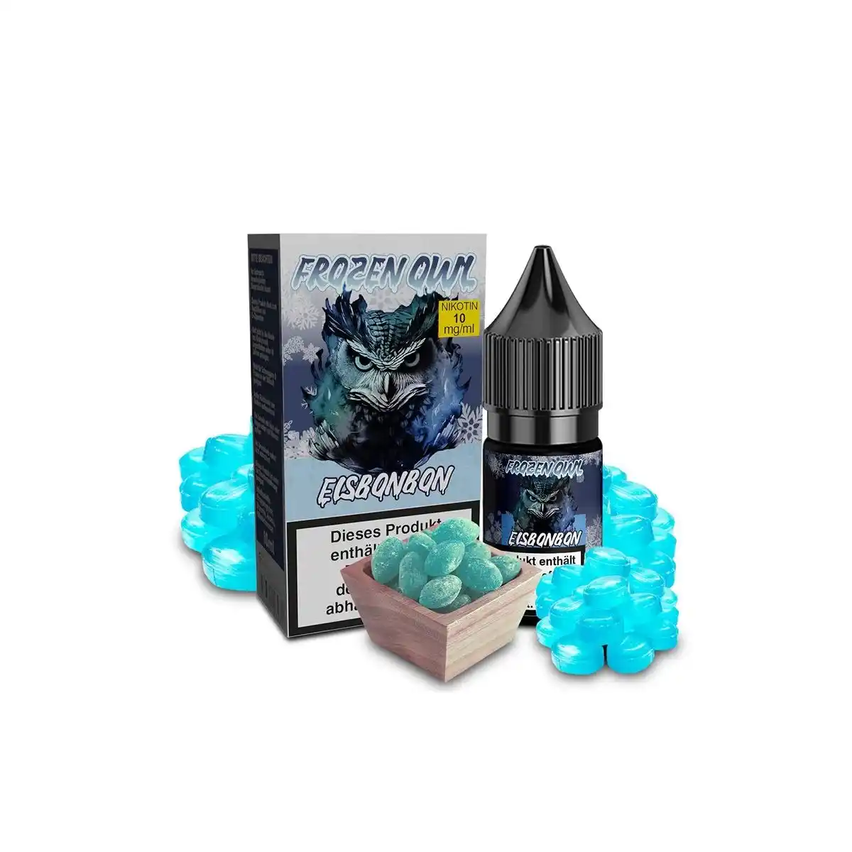 Frozen OWL Eisbonbon Nikotinsalz Liquid zum sofortigen Gebrauch! Frozen OWL Eisbonbon Nikotinsalz Liquid 10 ml 10 mg