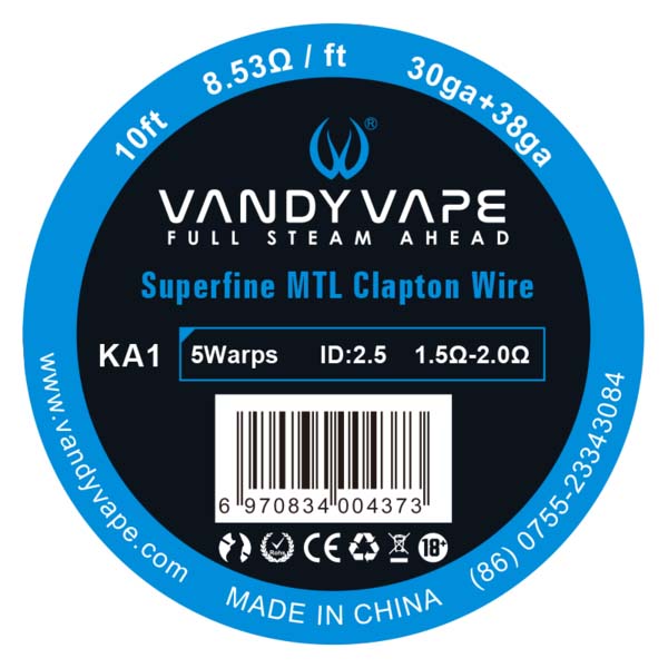 Vandyvape KA1 Superfine MTL Clapton Wire Spule