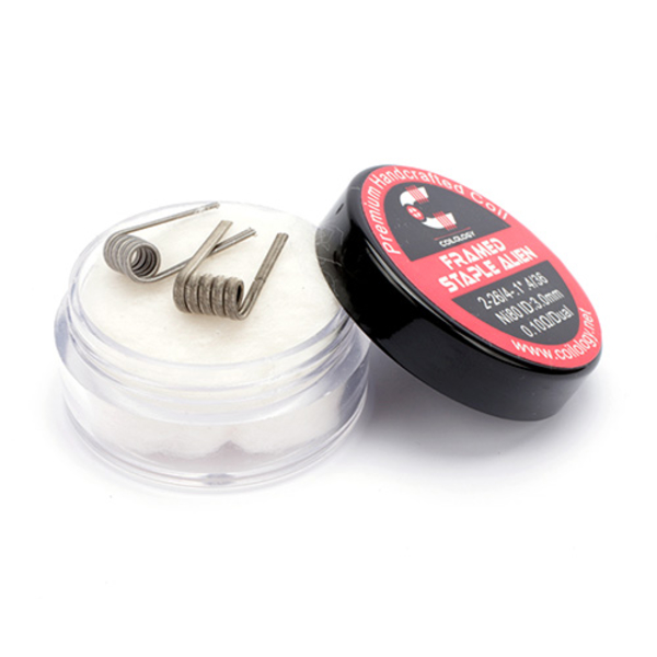 Coilology Framed Staple Alien 0,1 Ohm/Dual Nichrome (1VE=2Stk.) Coilology Framed Staple Alien 0,1 Ohm/Dual Nichrome (1VE=2Stk.)