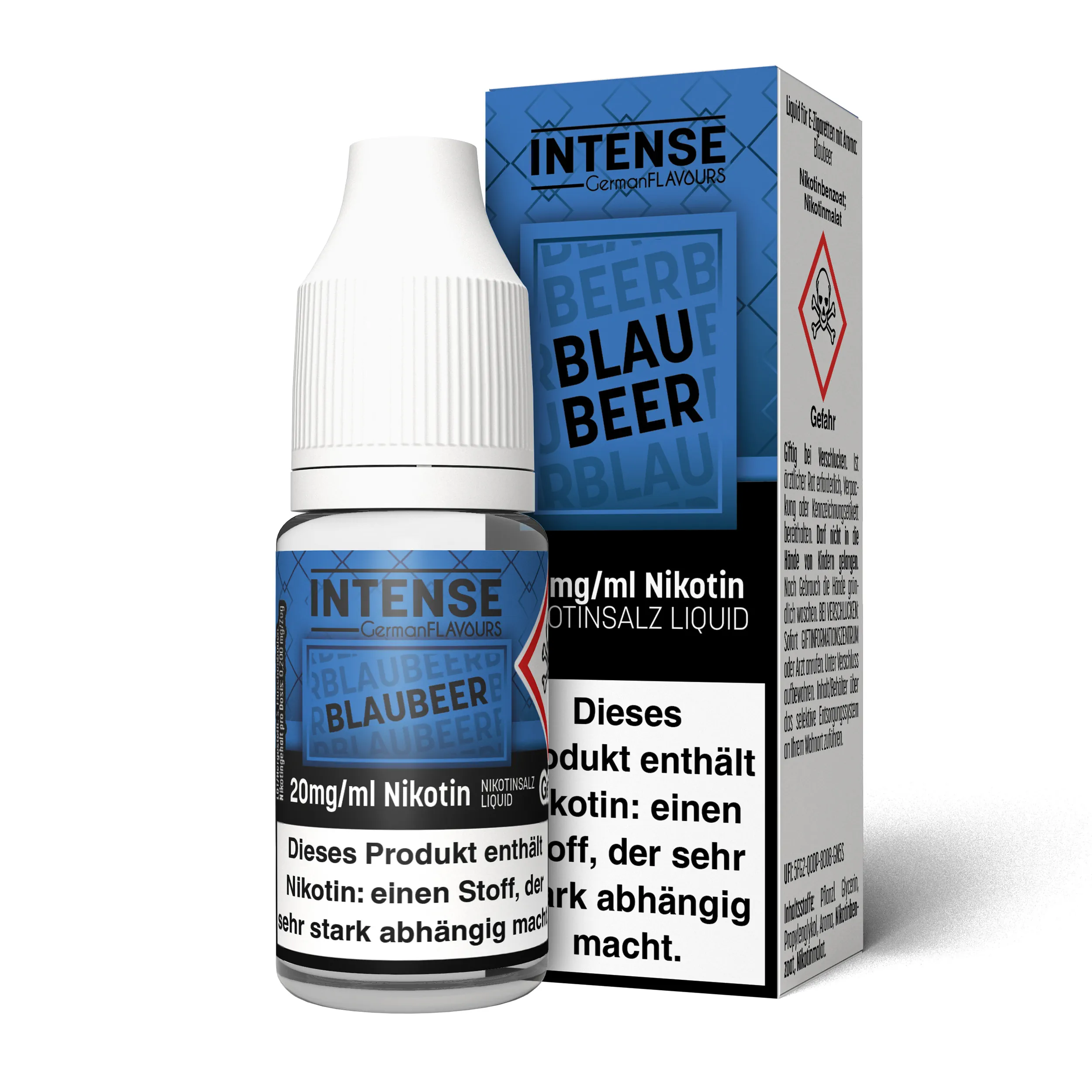 Intense Nikotinsalz - Liquid NicSalt 10 ML- Blaubeer - 20 mg - Liquid 20mg
