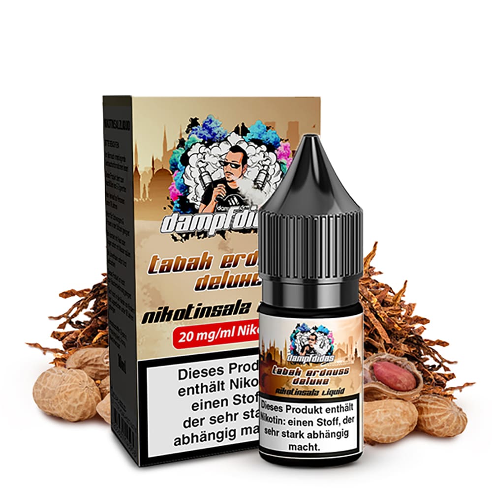 Dampfdidas Nikotinsalz - Tabak Erdnuss Deluxe - 10ml Liquid 20mg  C