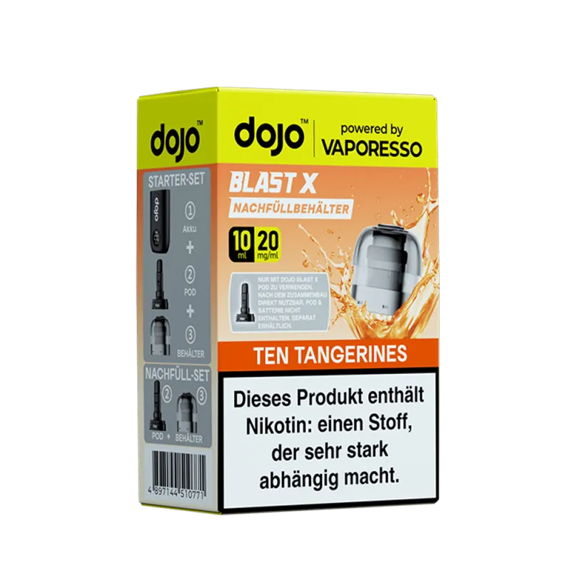 Vaporesso Dojo Blast X Einweg Pod - Ten Tangerines 10ml Nikotinsalz