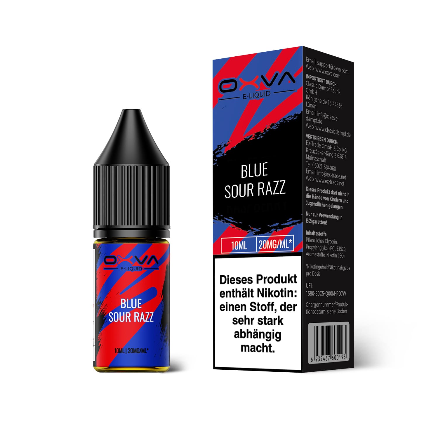 Oxva E-Liquid Nikotinsalz - Blue Sour Razz - 10ml Liquid 20mg Oxva E-Liquid Nikotinsalz - Blue Sour Razz - 10ml Liquid 20mg