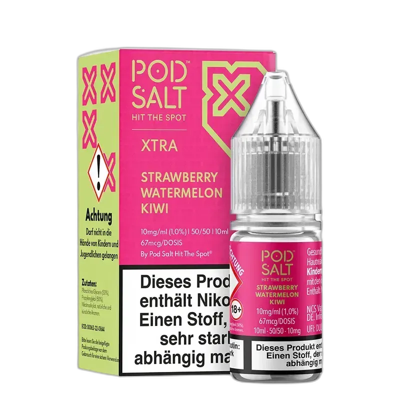 Pod Salt Xtra - Strawberry Watermelon Kiwi 10ml Nikotinsalz Liquid - 10mg