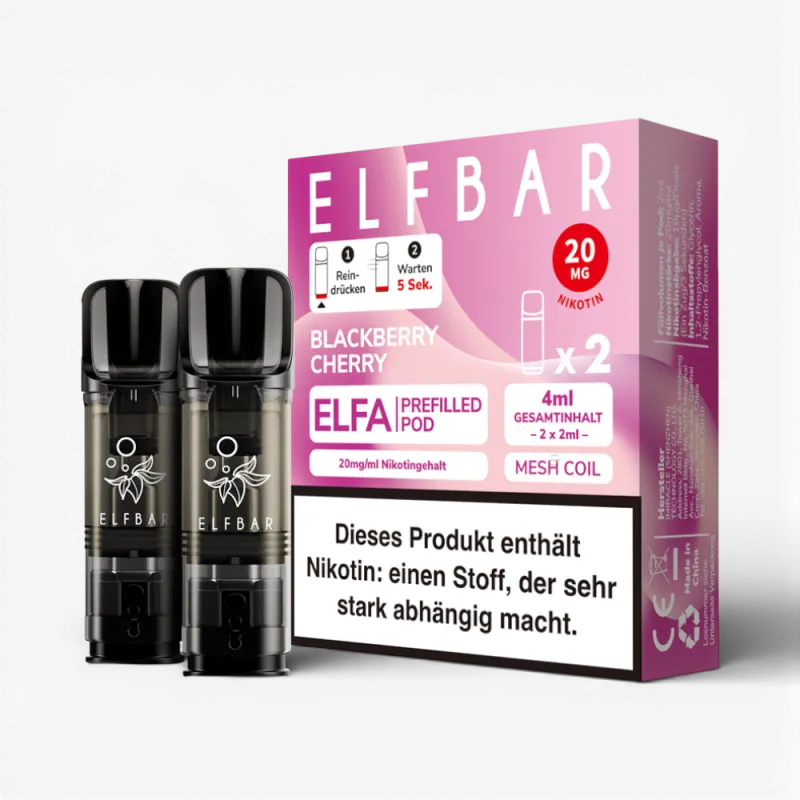 2 x Elfbar Elfa - Blackberry Cherry 2ml Einweg Pod