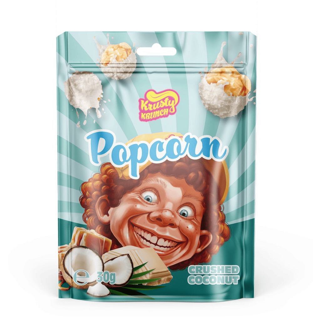 Krusty Krunch Popcorn - Crushed Coconut - 30g Packung