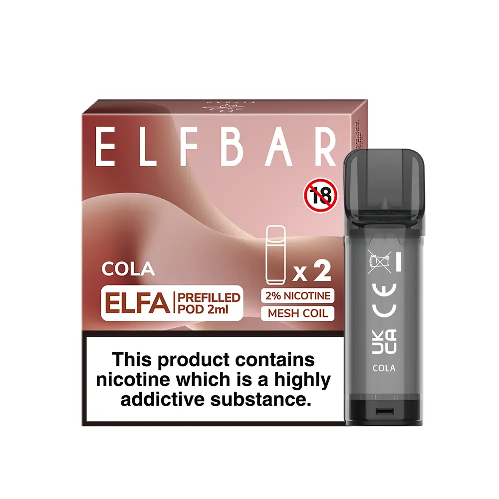 Elfbar Elfa Einweg Pod - Cola - 20mg Nikotinsalz 2ml Elfbar Elfa Einweg Pod - Cola - 20mg Nikotinsalz 2ml
