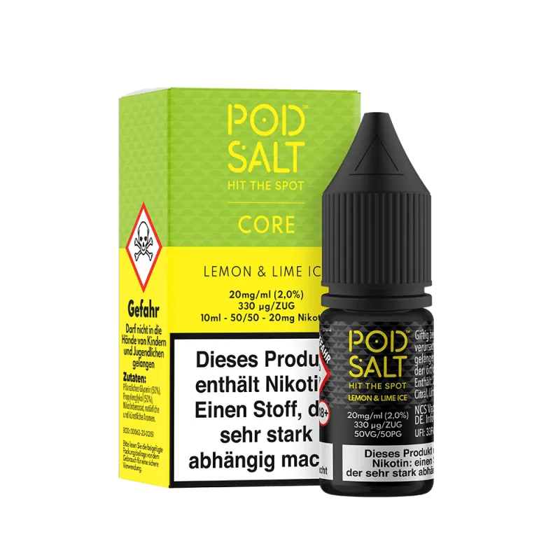 Pod Salt Core - Lemon & Lime Ice 10ml Nikotinsalz Liquid