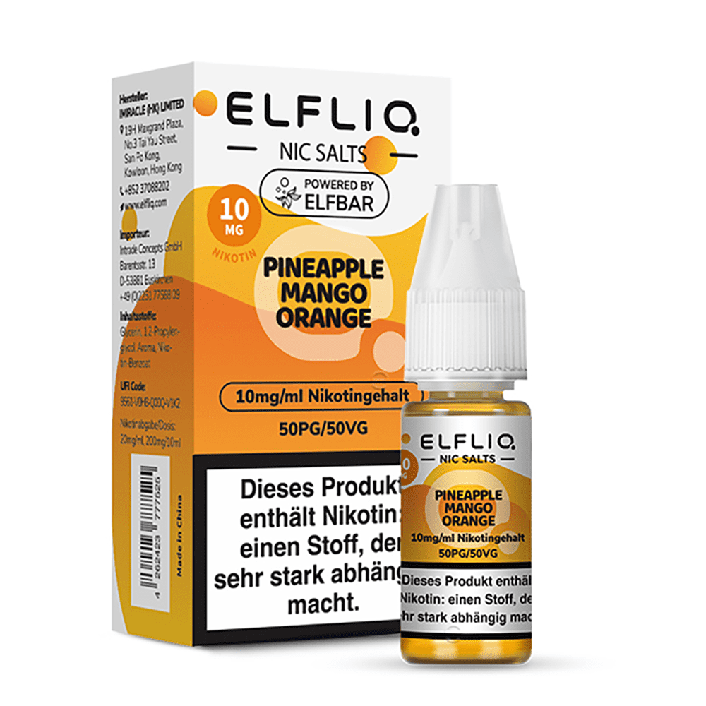 Elfliq by Elfbar Nikotinsalz - Pineapple Mango Orange - Liquid 10mg 10ml 