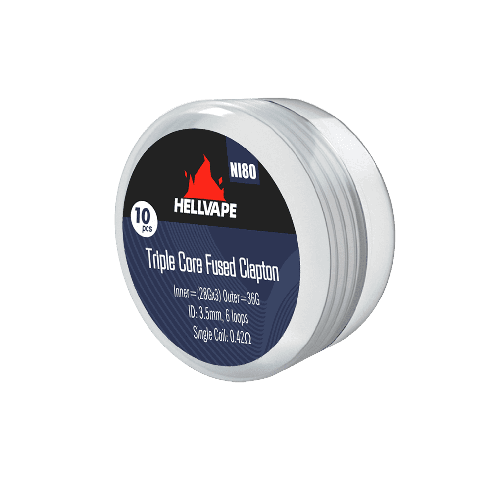 Hellvape Triple Core Fused Clapton Coil 0,42 Ohm Ni80 Hellvape Triple Core Fused Clapton Coil 0,42 Ohm Ni80