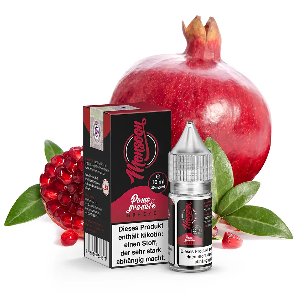 Monsoon Pomegranate Breeze 10ml Nic Salt Liquid 20mg 